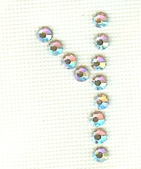 Hot Fix Rhinestone Letter y
